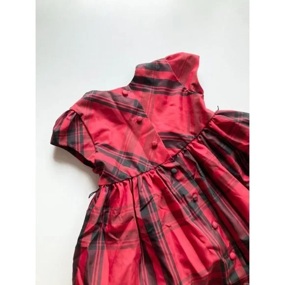 Lot of 2 RALPH LAUREN 24M Baby Dresses - Red Plaid Taffeta & Pink Seersucker - Picture 4 of 16